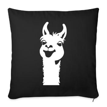 Lustige Lama-Silhouette Freche Spaß-Lamas - Sofakissenbezug 45 x 45 cm - Schwarz - Vorne