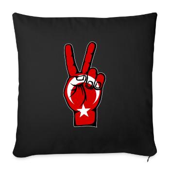Turkey Flag Peace Victory Symbol - Sofa pillowcase 17,3'' x 17,3'' (45 x 45 cm) - black - Front