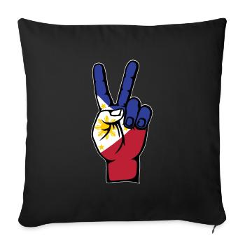 Philippines Drapeau Paix Victoire Symbole - Housse de coussin décorative 45 x 45 cm - noir - Devant