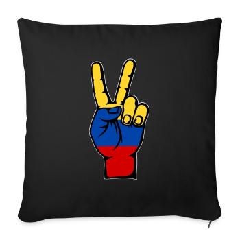 Colombia Flag Peace Symbol - Sofa pillowcase 17,3'' x 17,3'' (45 x 45 cm) - black - Front