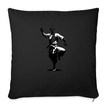 Shaolin Mönch - Kampfsport Sticker - Sofakissenbezug 45 x 45 cm - Schwarz - Vorne