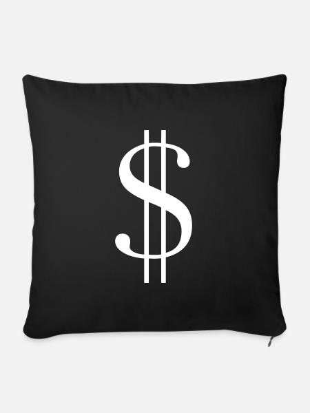 Dollar weiß - Sofakissenbezug 45 x 45 cm - Schwarz