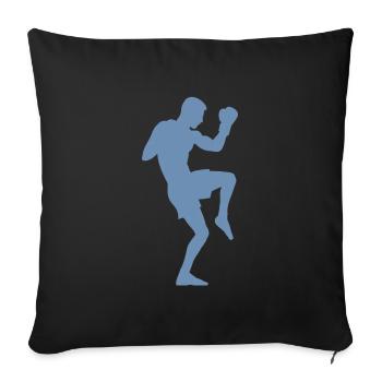 Boxer silhouette, powerful martial arts design - Sofa pillowcase 17,3'' x 17,3'' (45 x 45 cm) - black - Front