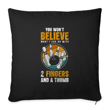 Bowling Ball Lane Club Bowling Club - Sofa pillowcase 17,3'' x 17,3'' (45 x 45 cm) - black - Front