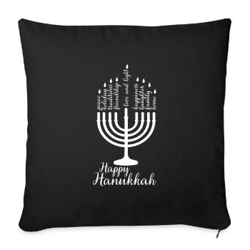 Joyeux cadeau juif de Hanoukka - Housse de coussin décorative 45 x 45 cm - noir - Devant