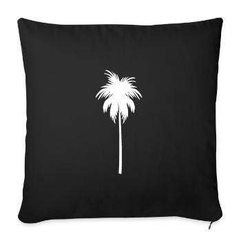 PALM WHITE - Sofa pillowcase 17,3'' x 17,3'' (45 x 45 cm) - black - Front