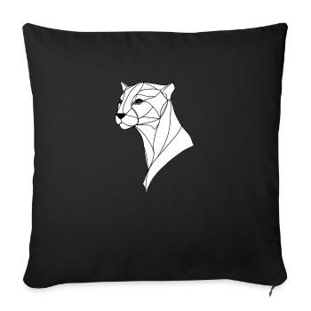 Panther feine Linienkunst auf weiß - Sofakissenbezug 45 x 45 cm - Schwarz - Vorne