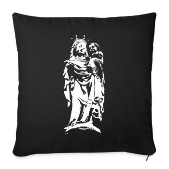 Marie et Jésus - Housse de coussin décorative 45 x 45 cm - noir - Devant