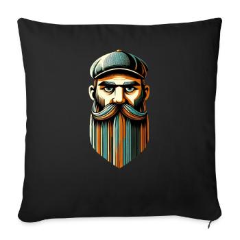 Portrait de hipster audacieux - Housse de coussin décorative 45 x 45 cm - noir - Devant