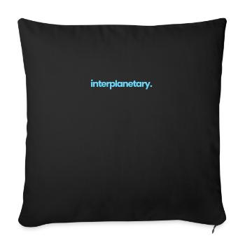 Interplanetary Light Blue - Sofa pillowcase 17,3'' x 17,3'' (45 x 45 cm) - black - Front
