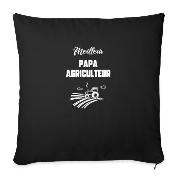 Meilleur papa agriculteur - Housse de coussin décorative 45 x 45 cm - noir - Devant