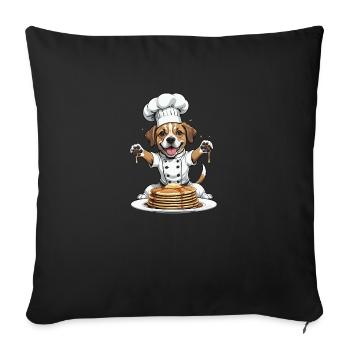 Dog Chef Dog Lovers Gift PaneCake - Housse de coussin décorative 45 x 45 cm - noir - Devant
