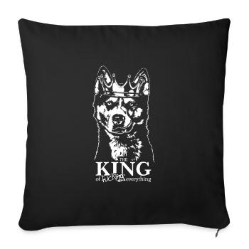 Husky sibérien roi chien disant chiens Wilsigns - Housse de coussin décorative 45 x 45 cm - noir - Devant