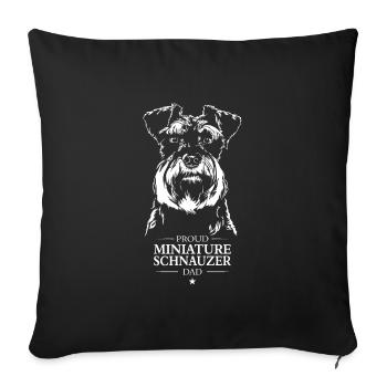 Schnauzer miniature papa chiens chien Wilsigns - Housse de coussin décorative 45 x 45 cm - noir - Devant