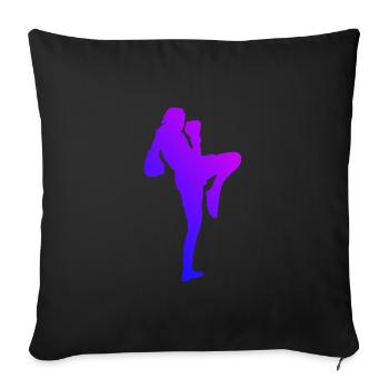 Thai Boxing Thai Boxing Muay Thai Thai Boxer Thai Boxing - Sofa pillowcase 17,3'' x 17,3'' (45 x 45 cm) - black - Front