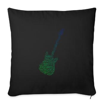 Guitariste Femmes Guitare Electrique - Housse de coussin décorative 45 x 45 cm - noir - Devant