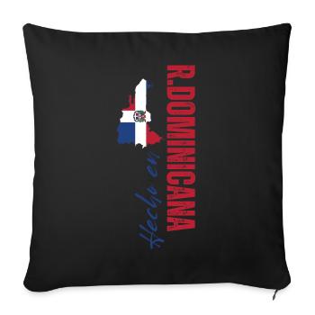 Made in the Dominican Republic, Dominican pride - Sofa pillowcase 17,3'' x 17,3'' (45 x 45 cm) - black - Front