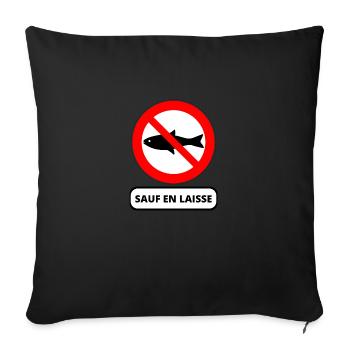 poisson interdit - Housse de coussin décorative 45 x 45 cm - noir - Devant