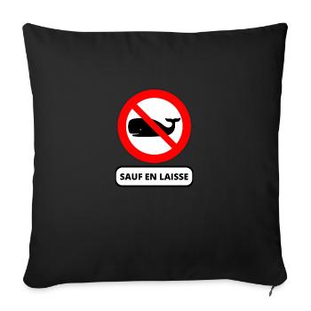baleine interdite - Housse de coussin décorative 45 x 45 cm - noir - Devant