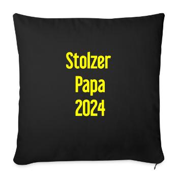 Proud Dad 2024 – for new fathers - Sofa pillowcase 17,3'' x 17,3'' (45 x 45 cm) - black - Front