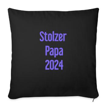 Proud Dad 2024 – for new fathers - Sofa pillowcase 17,3'' x 17,3'' (45 x 45 cm) - black - Front