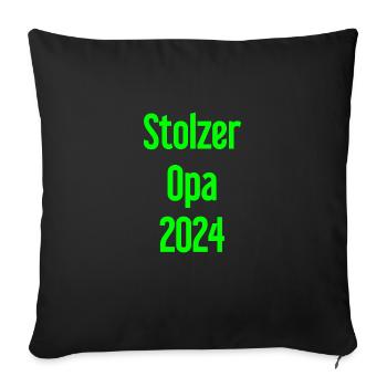 Proud Grandpa 2024 – Perfect for New Grandpa - Sofa pillowcase 17,3'' x 17,3'' (45 x 45 cm) - black - Front