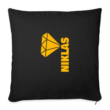 Geschenk für Niklas - Sofakissenbezug 45 x 45 cm - Schwarz - Vorne
