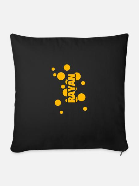 Name Rayan - Sofakissenbezug 45 x 45 cm - Schwarz