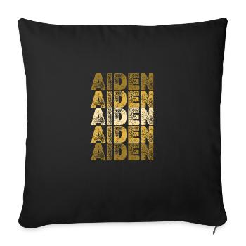 Geschenk für Aiden - Sofakissenbezug 45 x 45 cm - Schwarz - Vorne