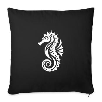 Water Swim Training Cool Seahorse - Sofa pillowcase 17,3'' x 17,3'' (45 x 45 cm) - black - Front