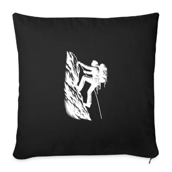 Hobby Alpiniste escalade sur la montagne - Housse de coussin décorative 45 x 45 cm - noir - Devant