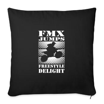 Dirtbike Rider FMX Jumps MX Motocross Supercross - Sofakissenbezug 45 x 45 cm - Schwarz - Vorne