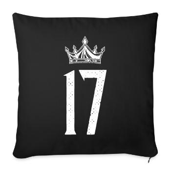 17 Couronne de nombre - Housse de coussin décorative 45 x 45 cm - noir - Devant