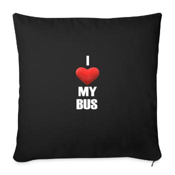 J'aime mon bus - Housse de coussin décorative 45 x 45 cm - noir - Devant