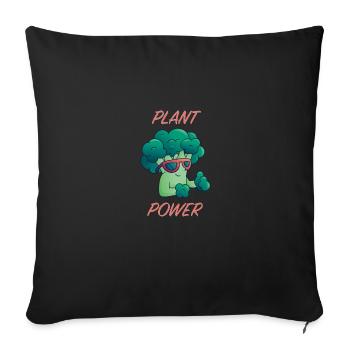 Chemises végétaliennes cool, végétariens, athlètes de force - Housse de coussin décorative 45 x 45 cm - noir - Devant