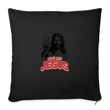 Amour comme Jésus Style d’affiche de film - Housse de coussin décorative 45 x 45 cm - noir - Devant