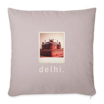 Photo rétro du Fort Rouge de Delhi - Housse de coussin décorative 45 x 45 cm - taupe clair - Devant