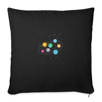 Univers Galaxie Espace Planètes Solaires - Housse de coussin décorative 45 x 45 cm - noir - Devant