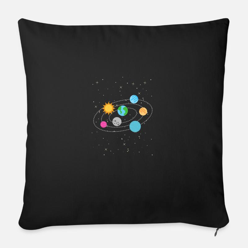 Universum Galaxie Space Planeten Sonnensystem - Sofakissenbezug 45 x 45 cm - Schwarz
