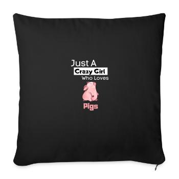 Pig - Sofa pillowcase 17,3'' x 17,3'' (45 x 45 cm) - black - Front