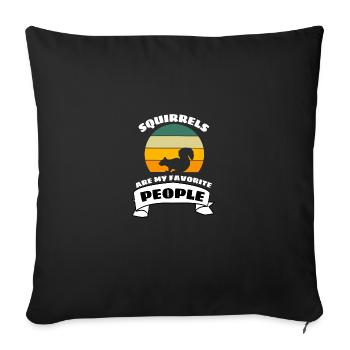 Retro squirrels are my favorite people - Sofa pillowcase 17,3'' x 17,3'' (45 x 45 cm) - black - Front