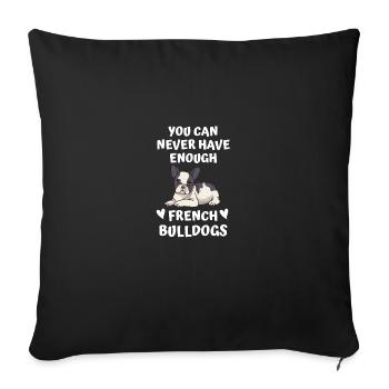 Frenchie Dogs Cadeau Français Bulldog - Housse de coussin décorative 45 x 45 cm - noir - Devant