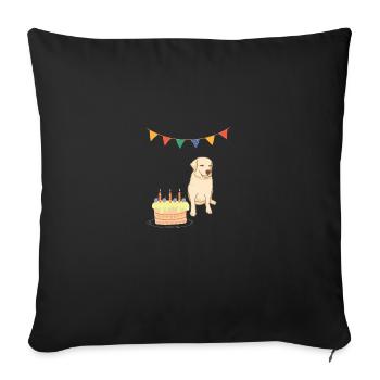 Fête d’anniversaire Chiens Fête Cadeau Labrador - Housse de coussin décorative 45 x 45 cm - noir - Devant