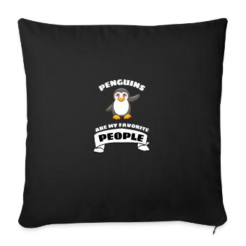 Zoo Bird Antarctica Animal Funny Gift Penguin - Sofa pillowcase 17,3'' x 17,3'' (45 x 45 cm) - black - Front