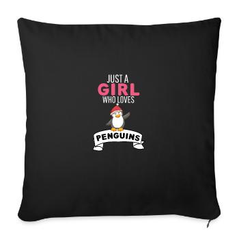 Girl Animal Lover Christmas Gift Penguin - Sofa pillowcase 17,3'' x 17,3'' (45 x 45 cm) - black - Front