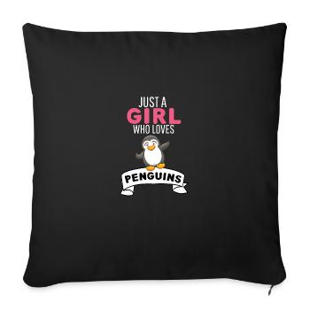 Animal Lovers Antarctica Animal Girl Penguin - Sofa pillowcase 17,3'' x 17,3'' (45 x 45 cm) - black - Front