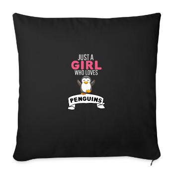 Zoo Oiseau Antarctique Animal Girl Cadeau Pingouin - Housse de coussin décorative 45 x 45 cm - noir - Devant