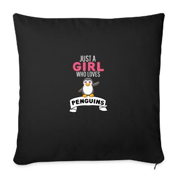 Antarctica Animal Girl Gift Funny Penguin - Sofa pillowcase 17,3'' x 17,3'' (45 x 45 cm) - black - Front