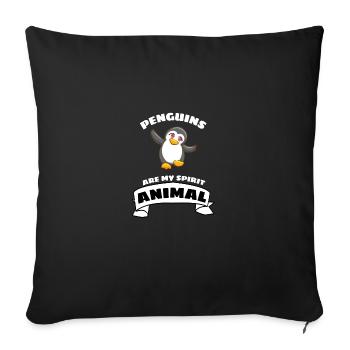 Antarctique Oiseau Zoo Animal Drôle Cadeau Pingouin - Housse de coussin décorative 45 x 45 cm - noir - Devant