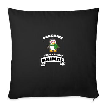 Animal Lovers Heart Antarctica Animal Bird Penguin - Sofa pillowcase 17,3'' x 17,3'' (45 x 45 cm) - black - Front